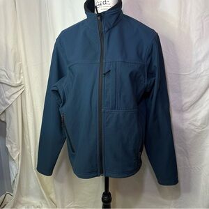 REI Men's Softshell Fleece Lined Jacket Full Zip Outdoor Blue Medium Activewear